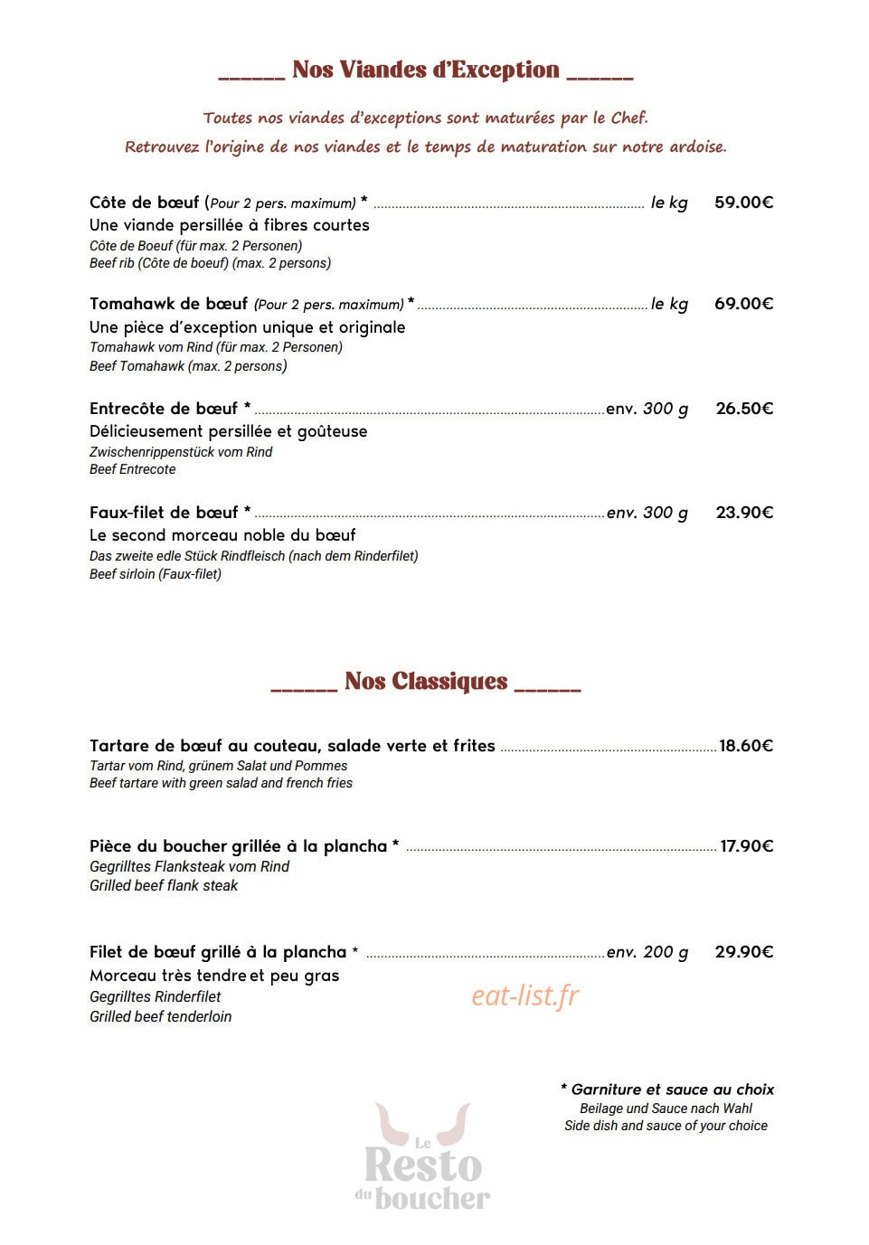 Resto du Boucher — carte page 2
