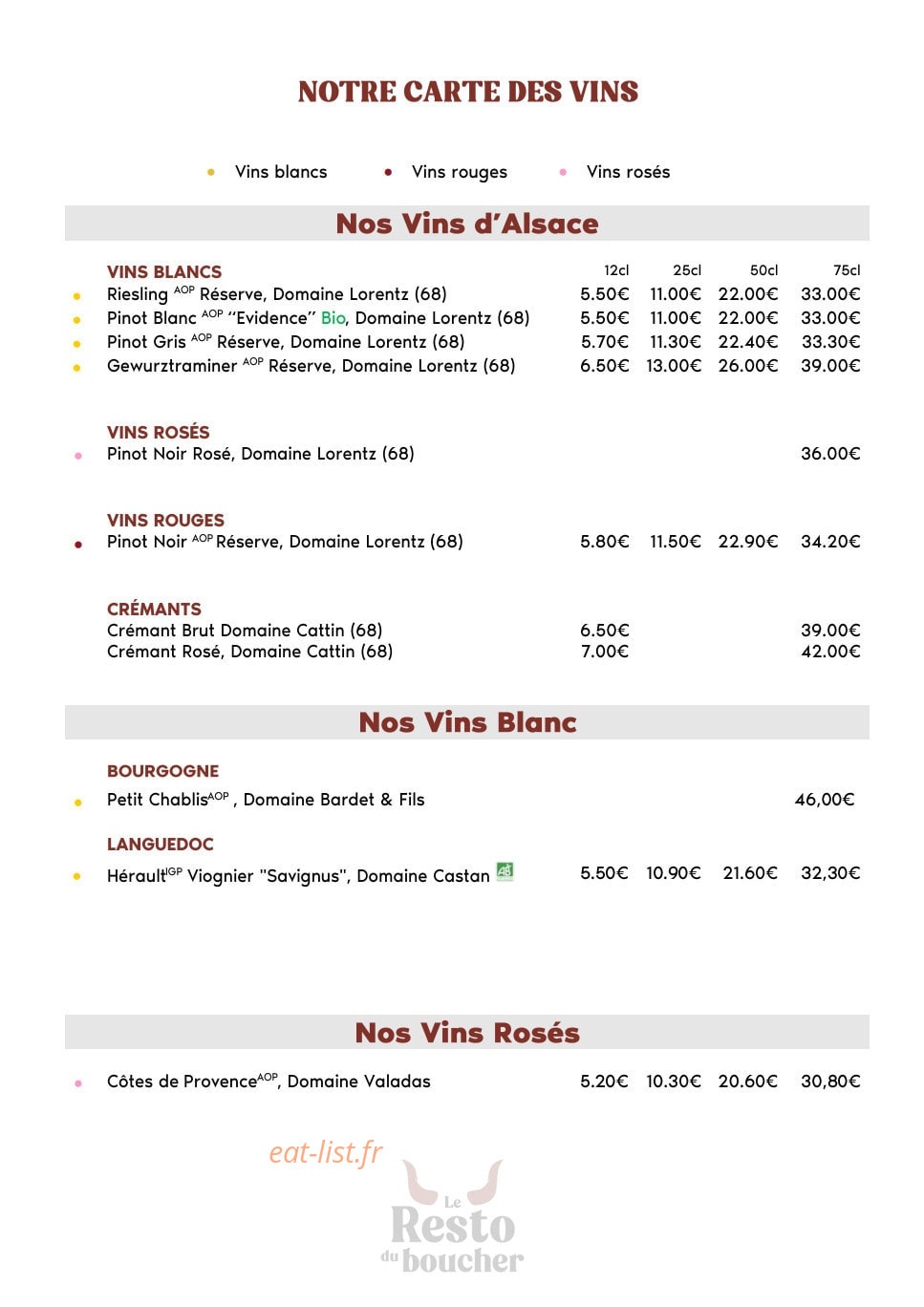 Resto du Boucher — carte page 7