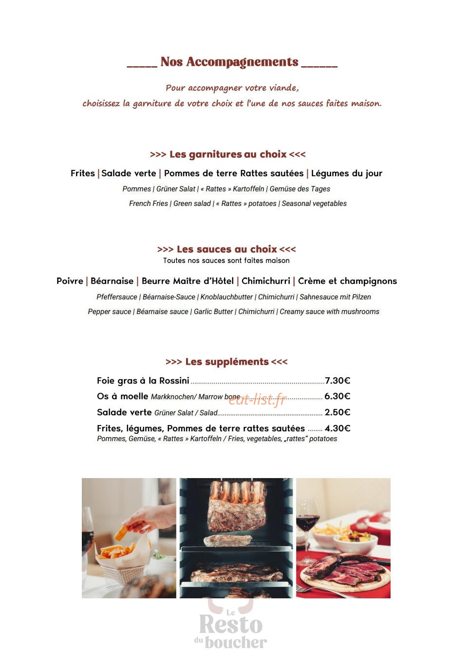 Resto du Boucher — carte page 3