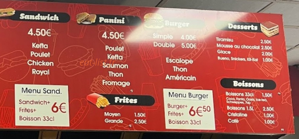 Resto Snack L'aquarium — carte page 2