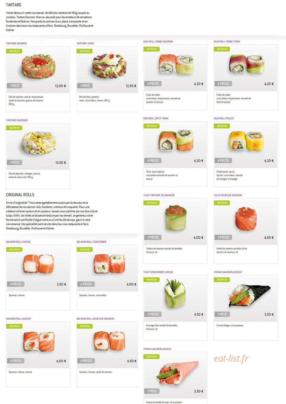 Resto Sushis — carte page 8