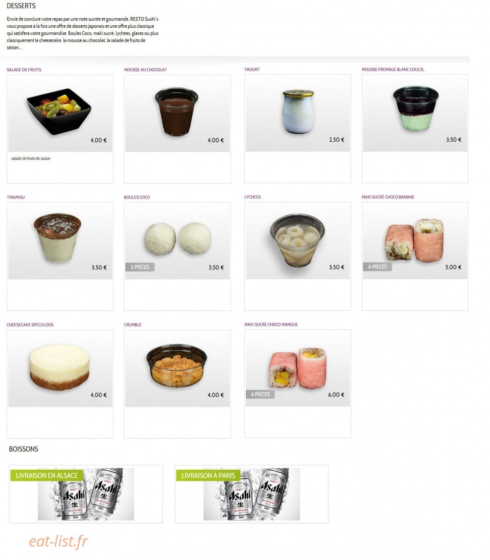 Resto Sushis — carte page 13