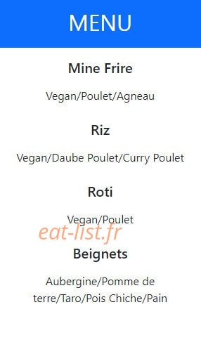 Saveur Mauricienne — carte page 1