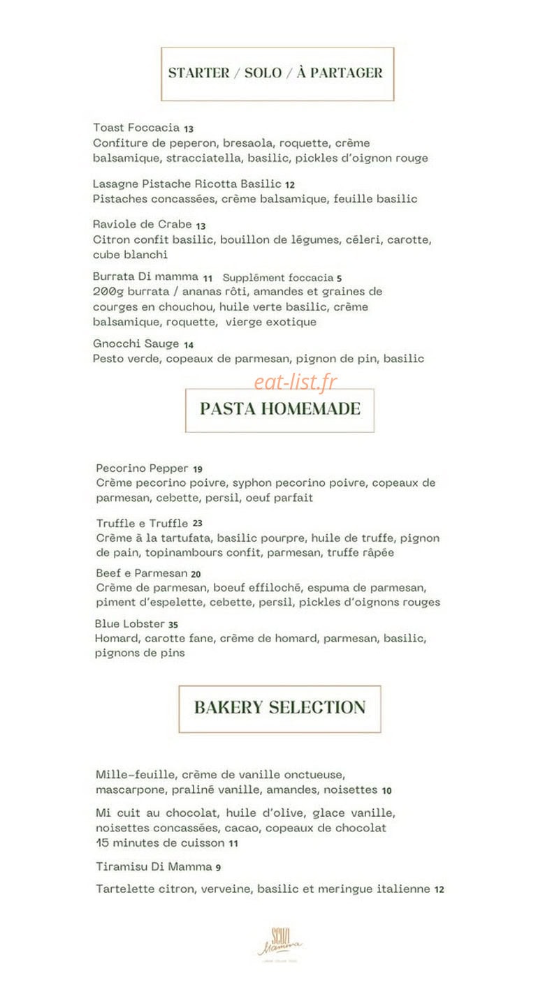 Scuzi Mamma — carte page 1