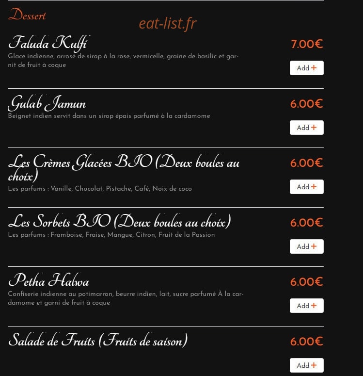 Shahi Pakwan — carte page 15