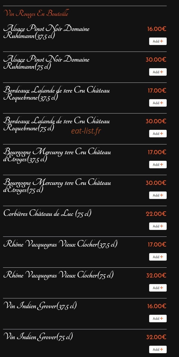 Shahi Pakwan — carte page 18