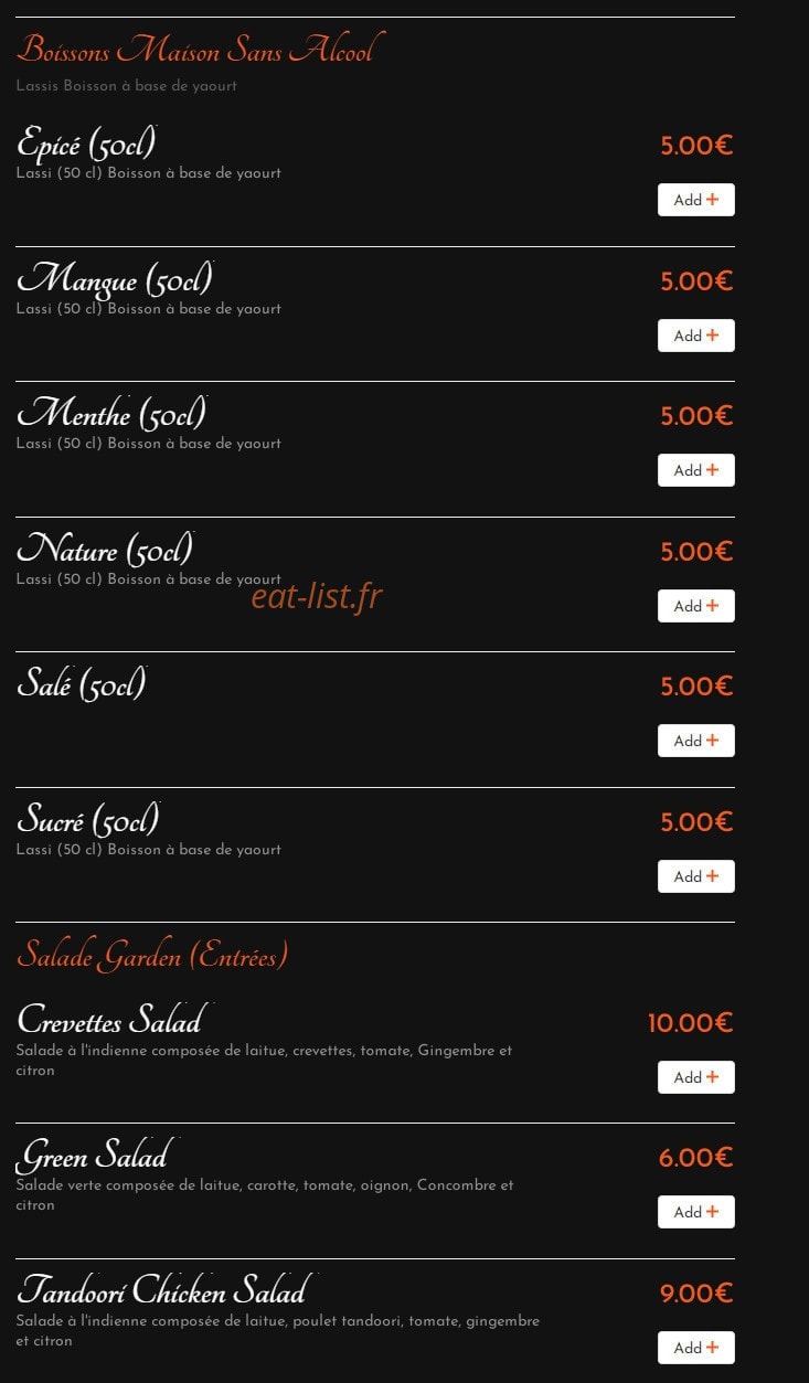 Shahi Pakwan — carte page 5