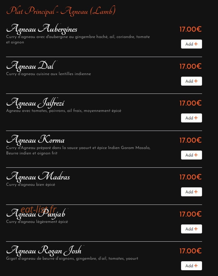 Shahi Pakwan — carte page 9
