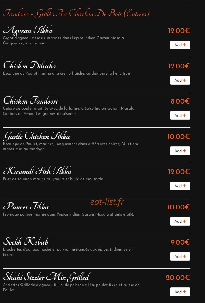 Shahi Pakwan — carte page 7