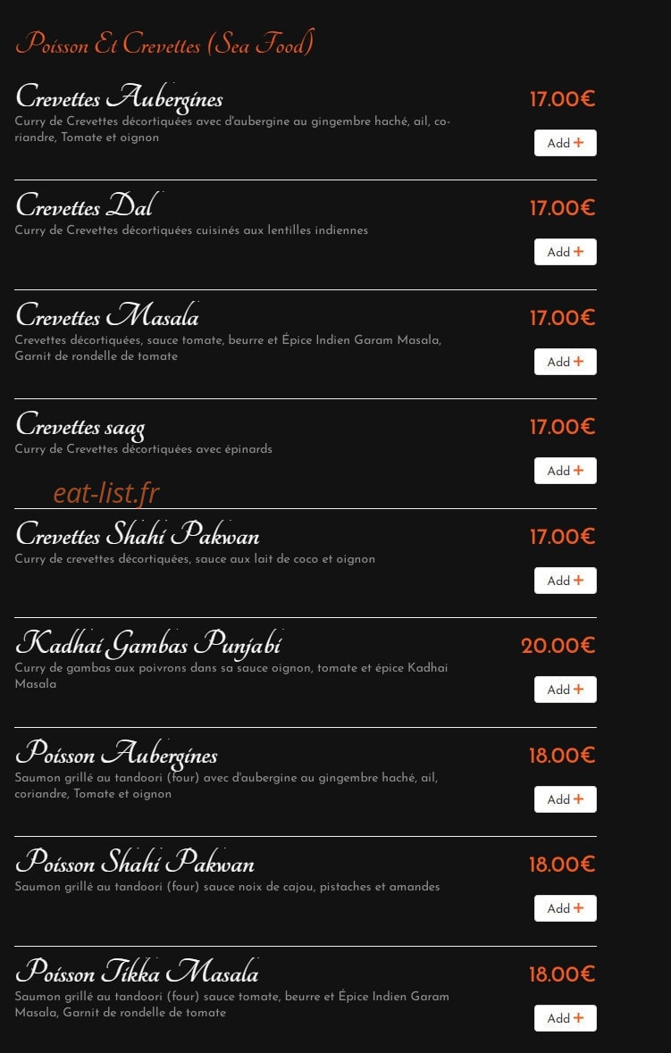 Shahi Pakwan — carte page 11