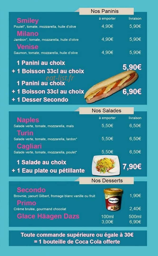 Smiley pizza — carte page 6