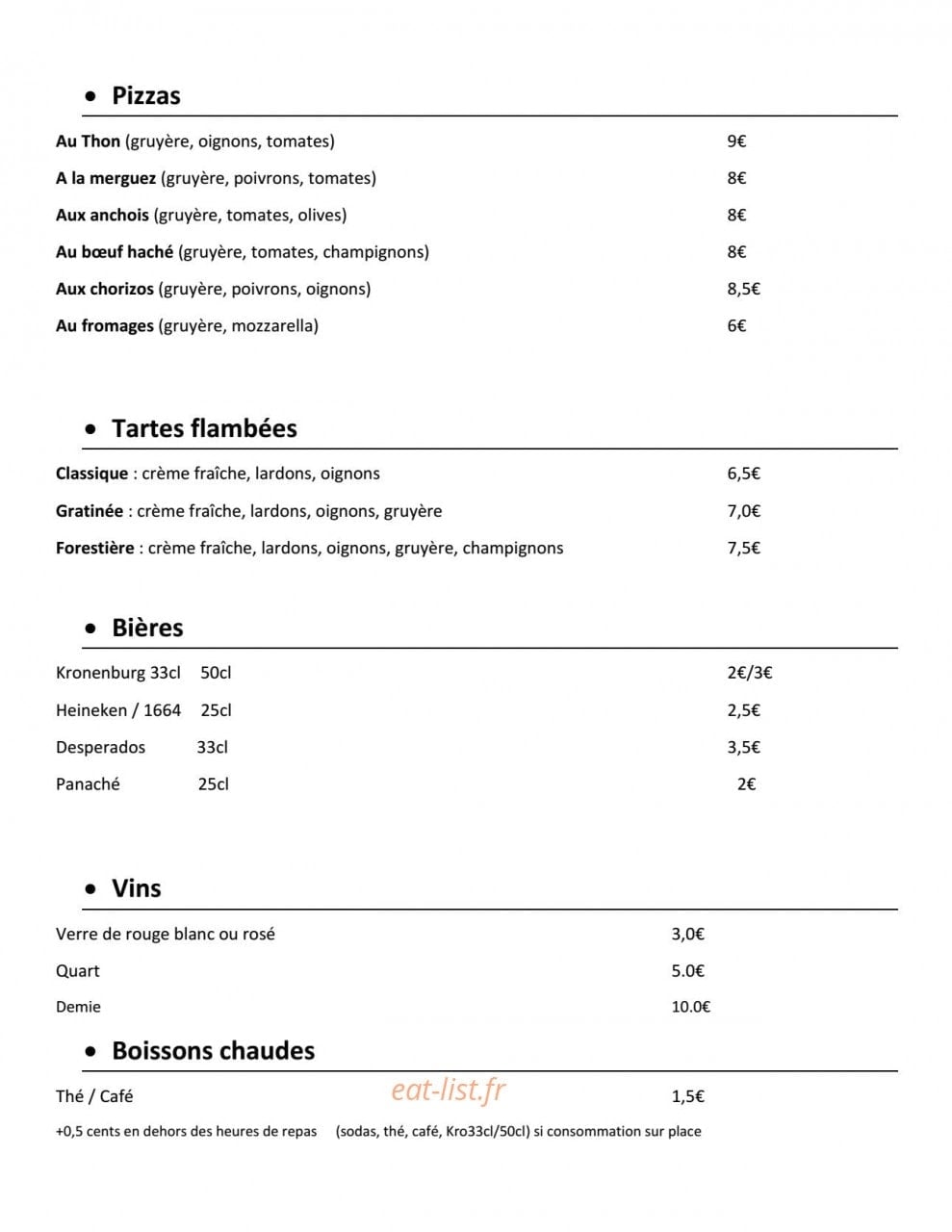 Snack Du Quai Jacoutot — carte page 2