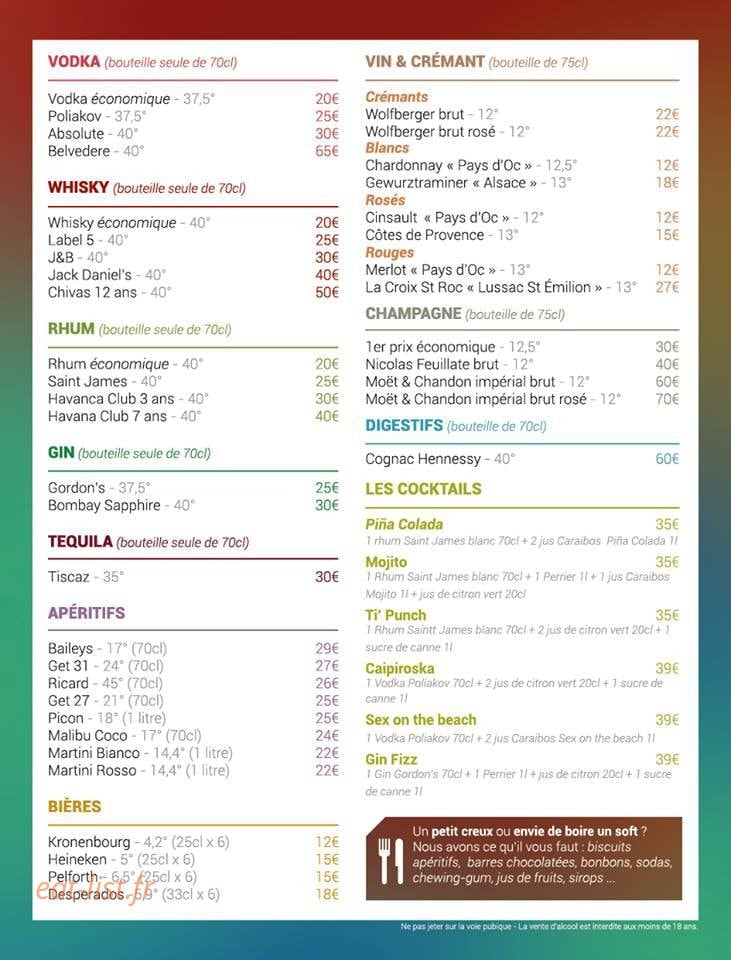 Sos Burger Night — carte page 3