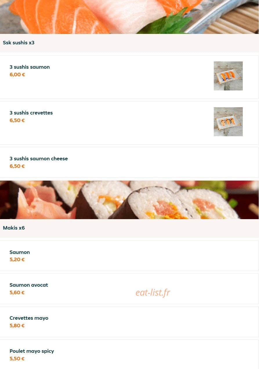 Ssk Sushi — carte page 4