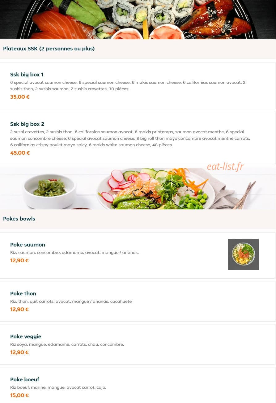 Ssk Sushi — carte page 3