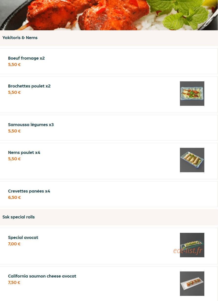 Ssk Sushi — carte page 6