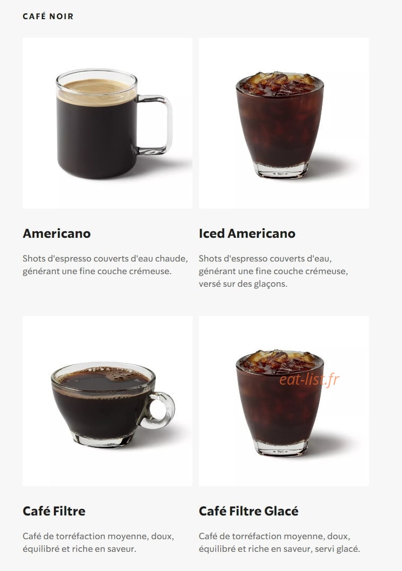 Starbucks Coffee — carte page 20