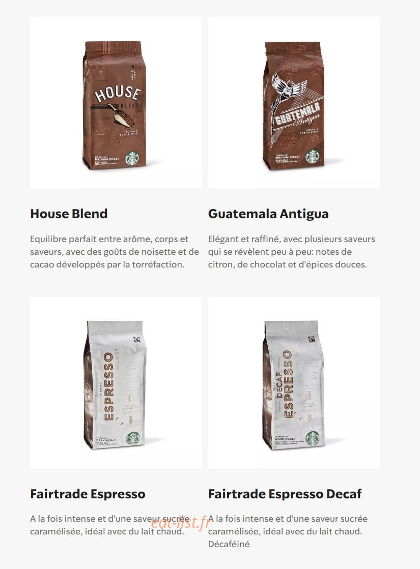 Starbucks Coffee — carte page 14