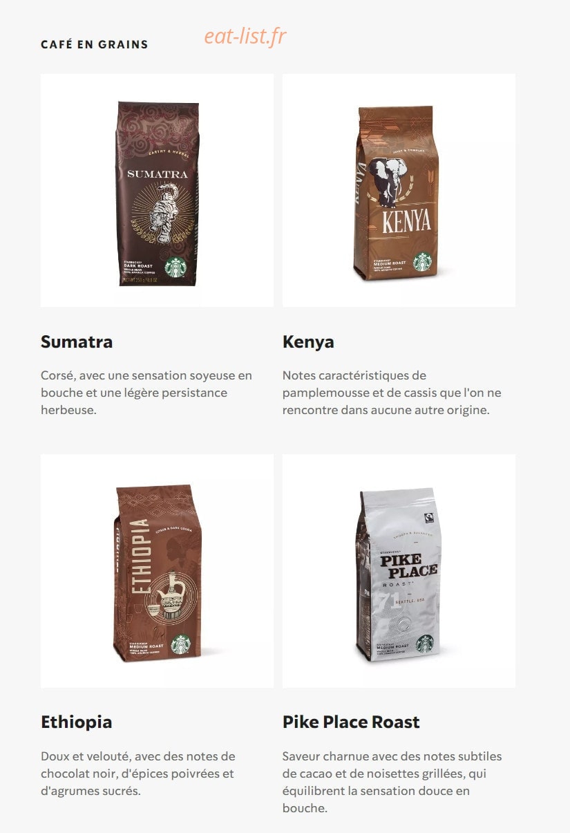 Starbucks Coffee — carte page 13