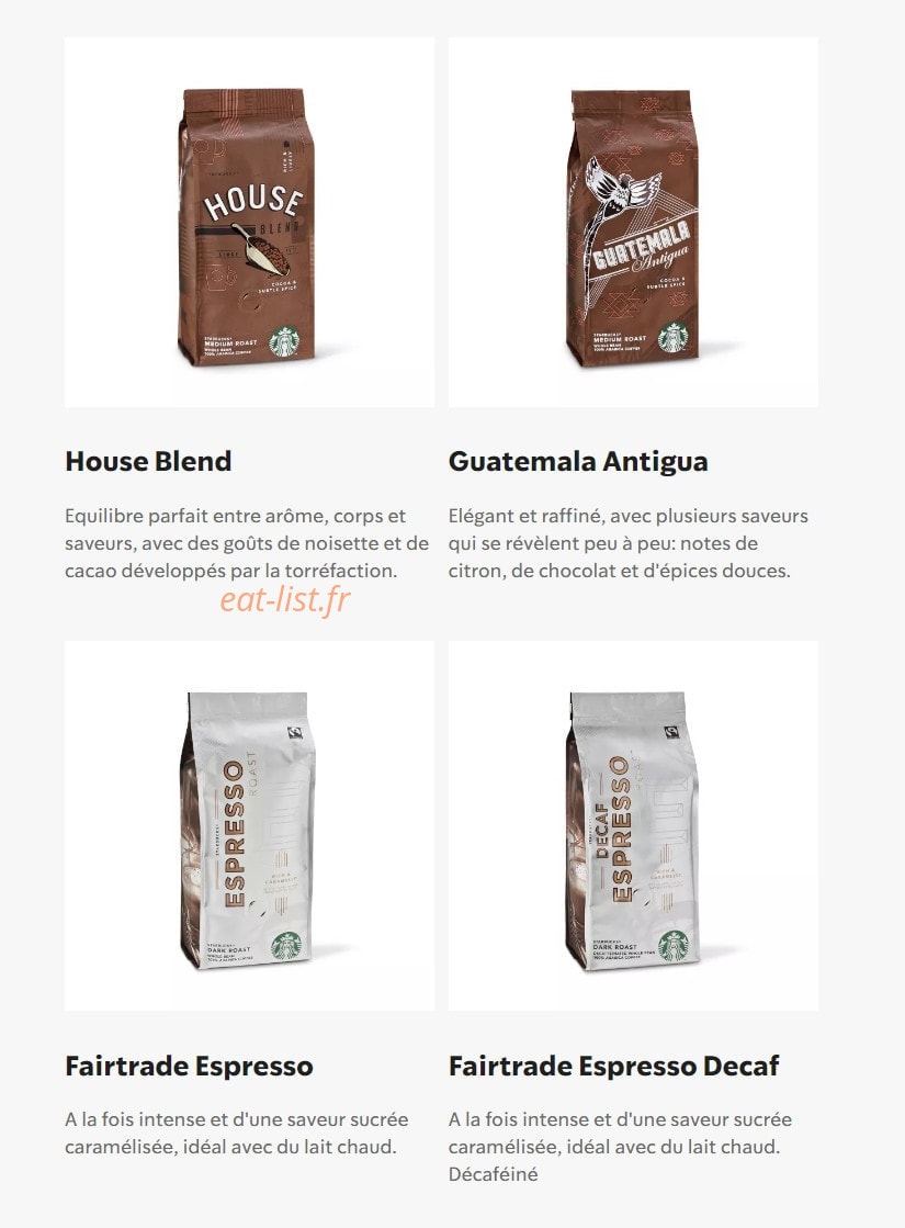 Starbucks Coffee — carte page 14