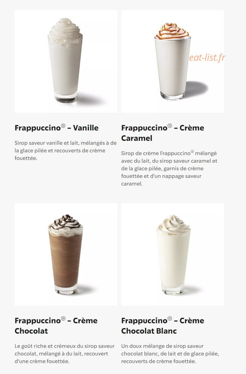 Starbucks Coffee — carte page 25