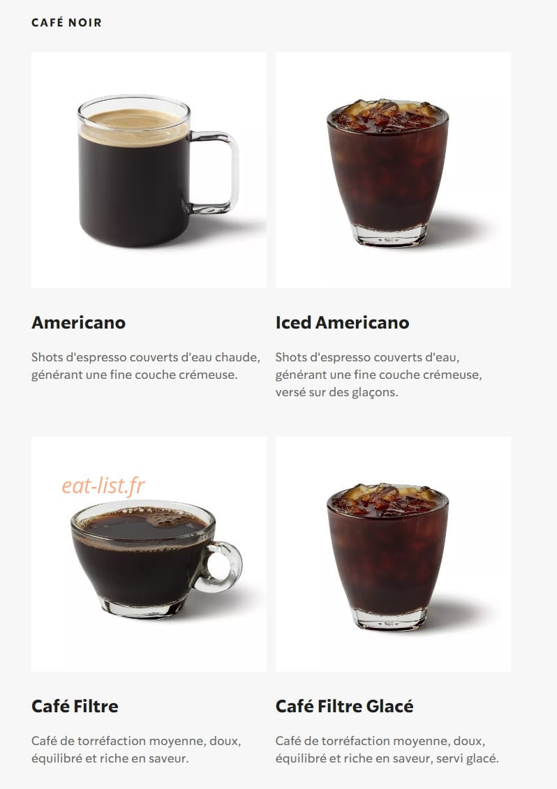 Starbucks Coffee — carte page 20