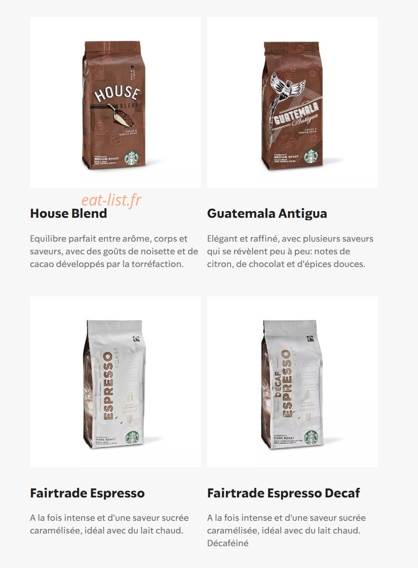 Starbucks Coffee — carte page 14