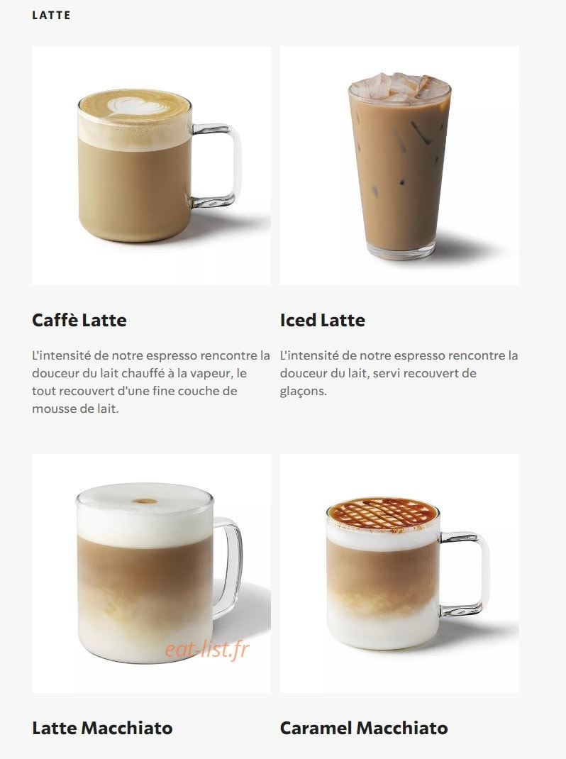 Starbucks Coffee — carte page 16