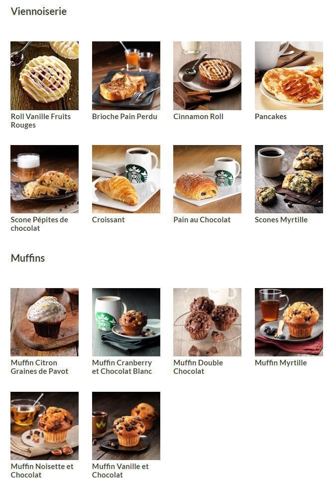Starbucks Coffee — carte page 2