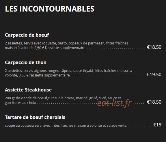 Steakhouse District — carte page 4