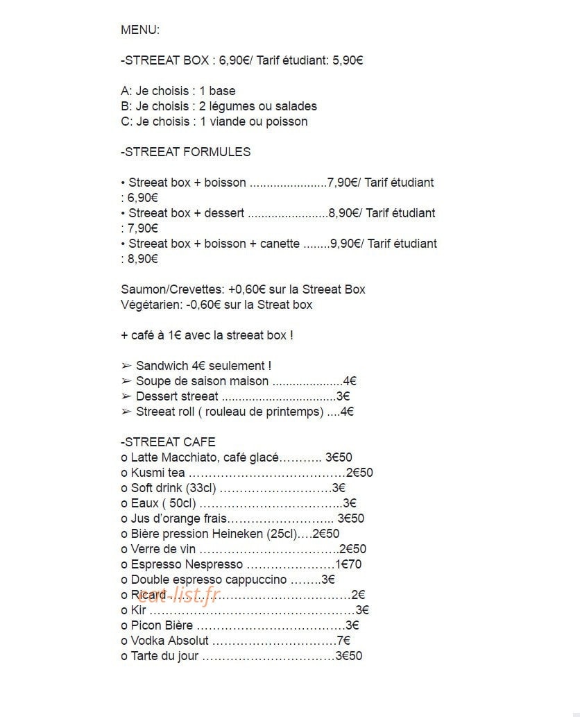 Streeat — carte page 5