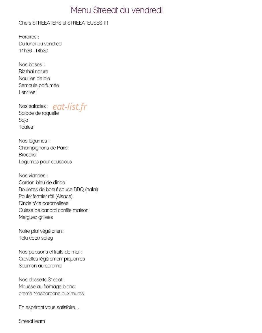 Streeat — carte page 4