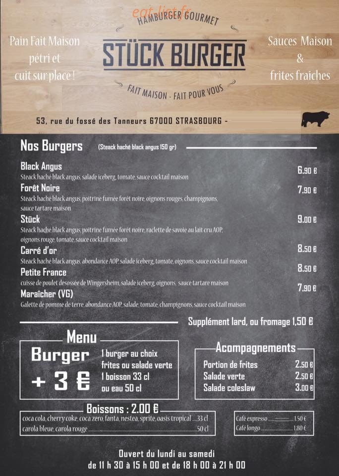 Stück Burger — carte page 1