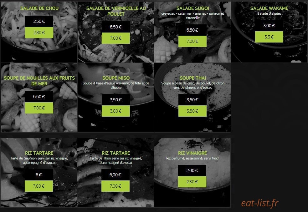 Sugoï Sushi — carte page 1