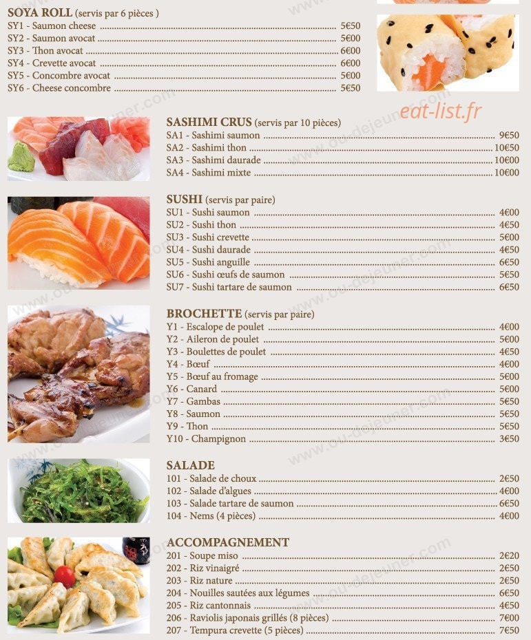 Sushi king — carte page 2