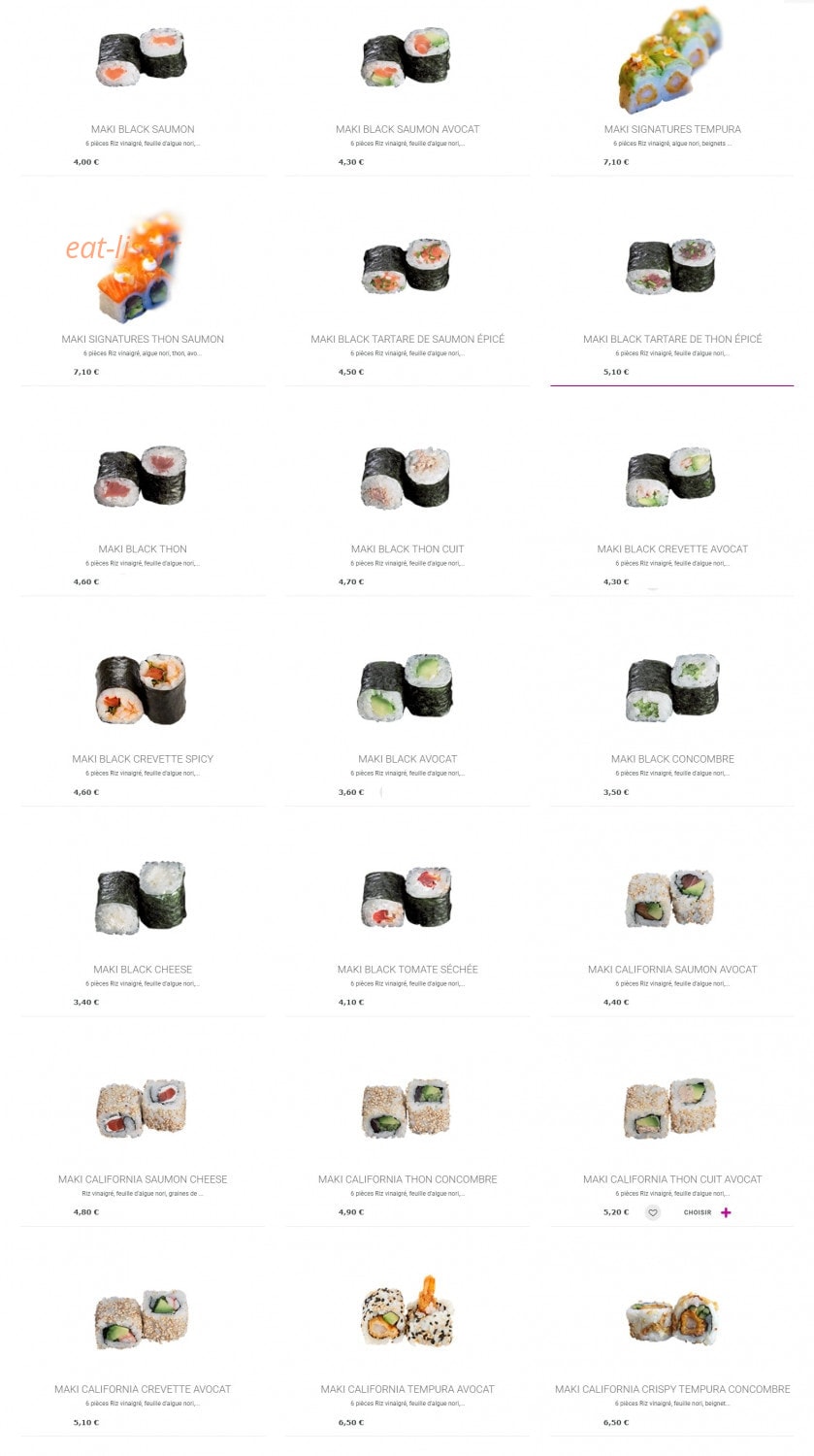 Sushi's — carte page 10