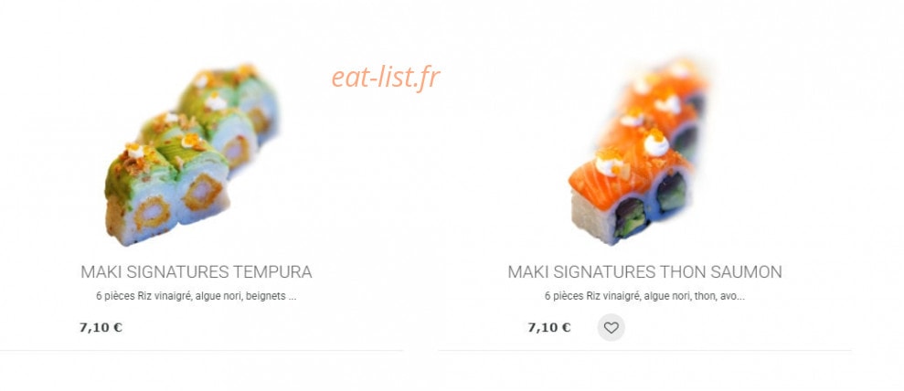 Sushi's — carte page 1
