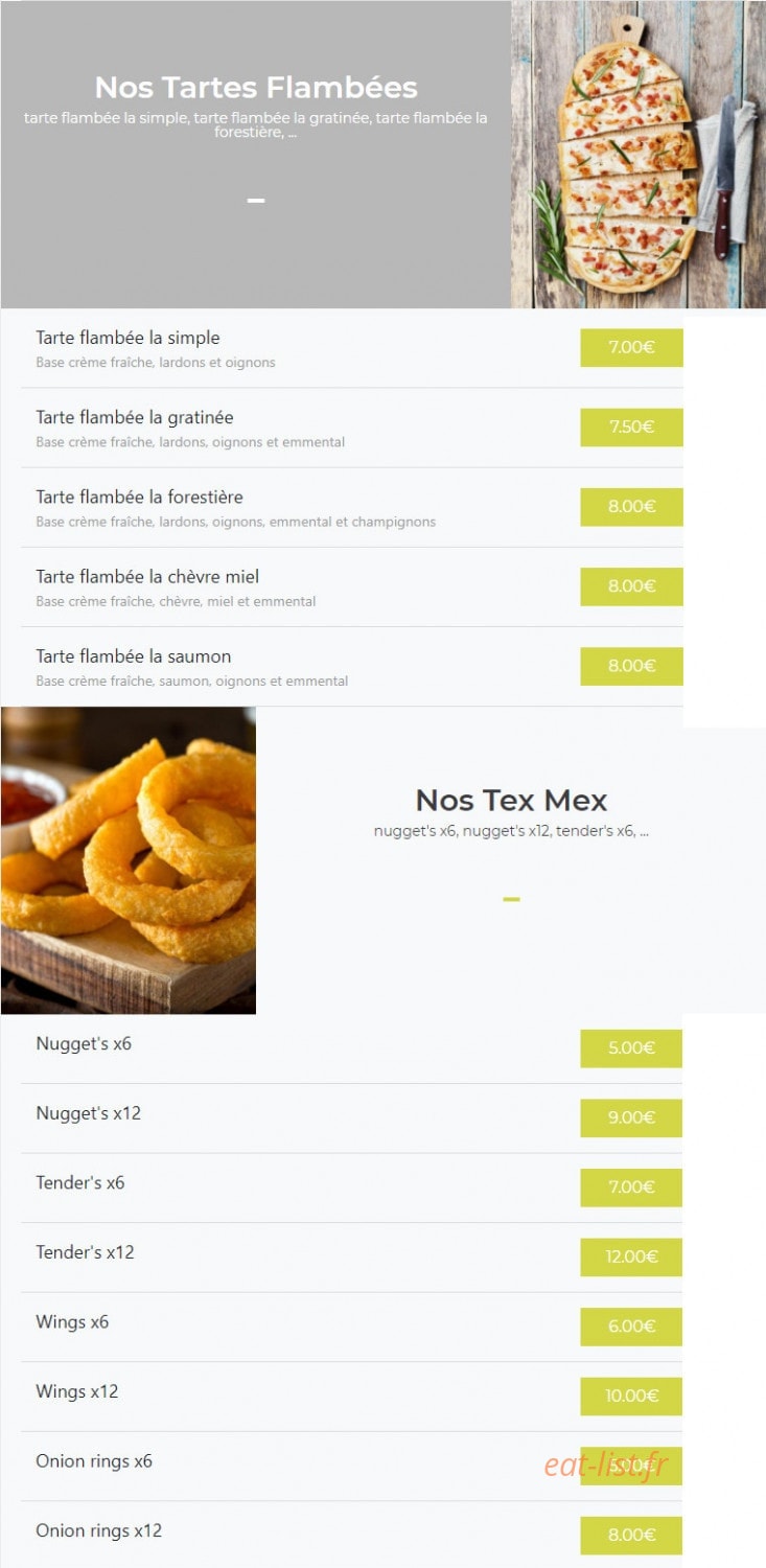 Tacos Delices — carte page 4