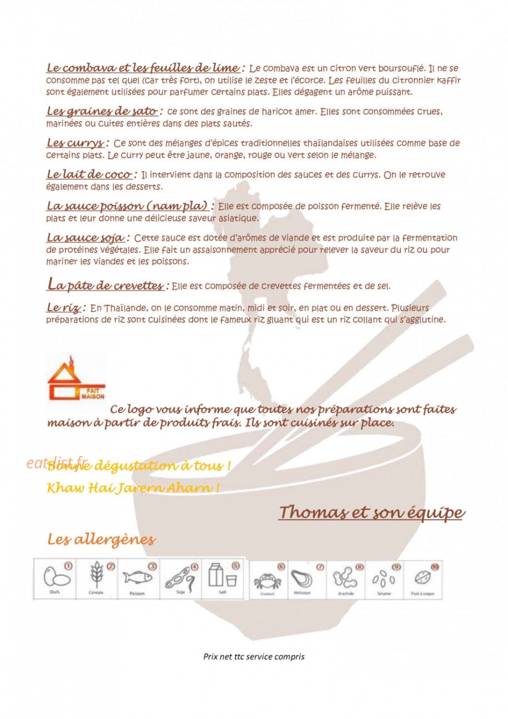 Thaï Square — carte page 2