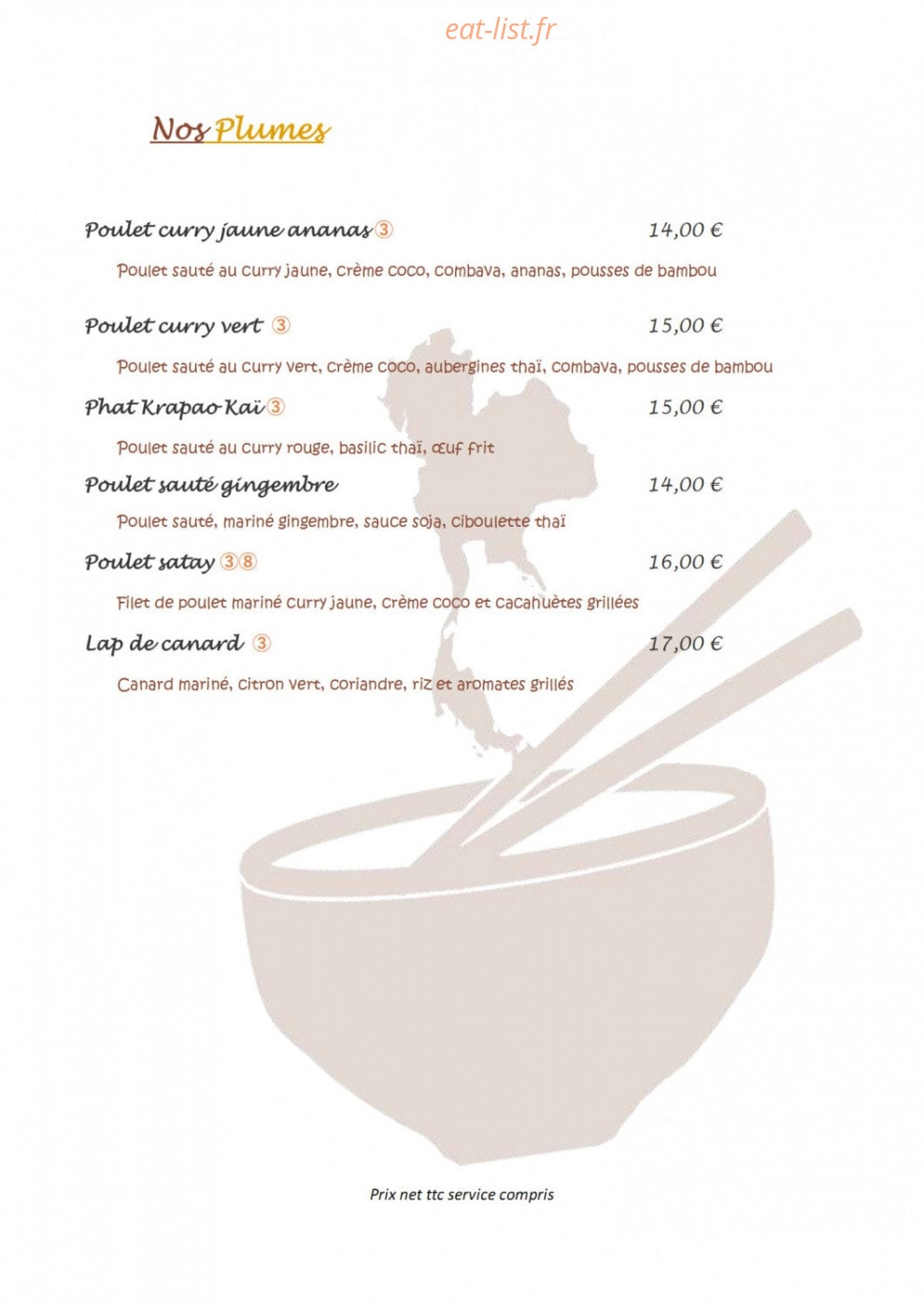 Thaï Square — carte page 6