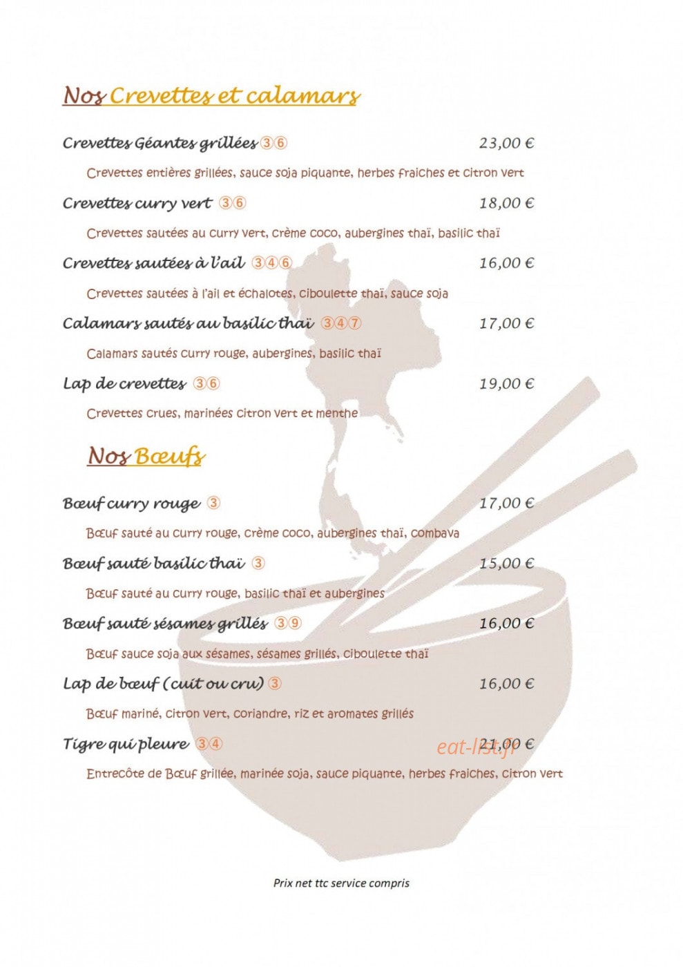 Thaï Square — carte page 5