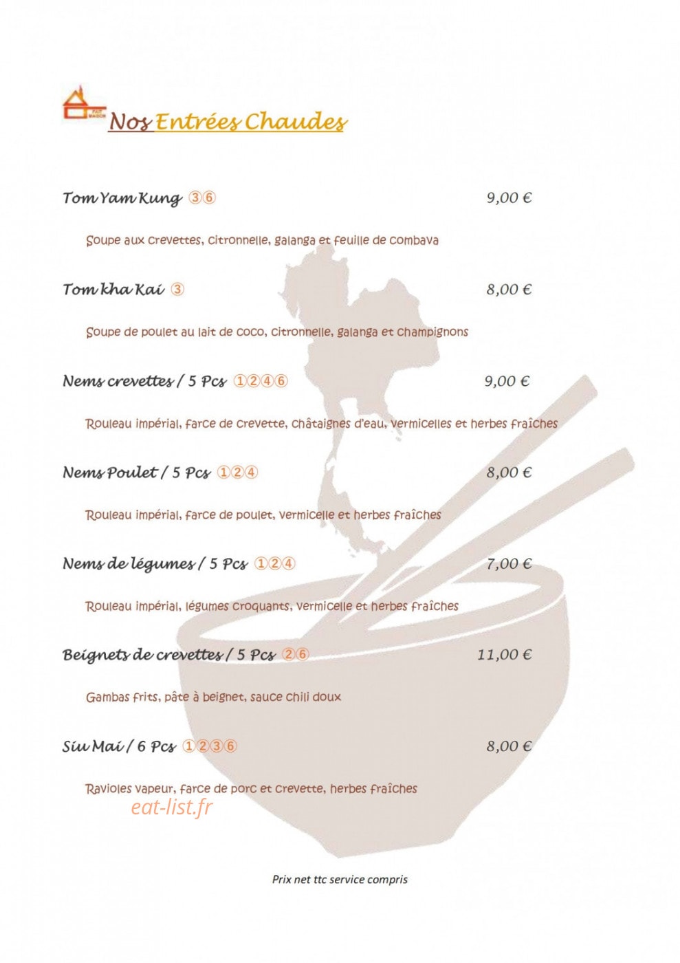 Thaï Square — carte page 4