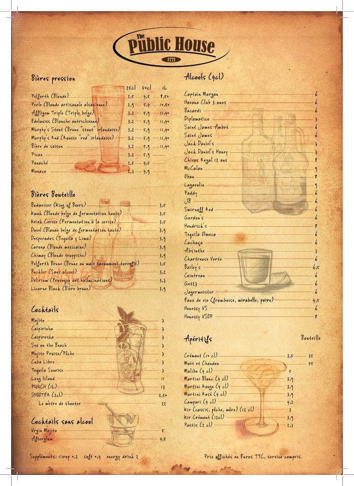 The Public House — carte page 2
