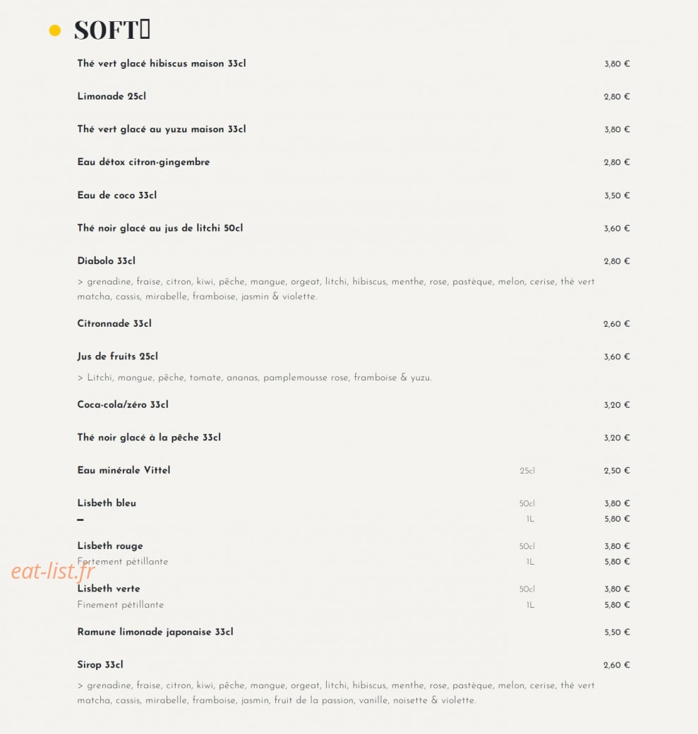 Umaï Ramen — carte page 5