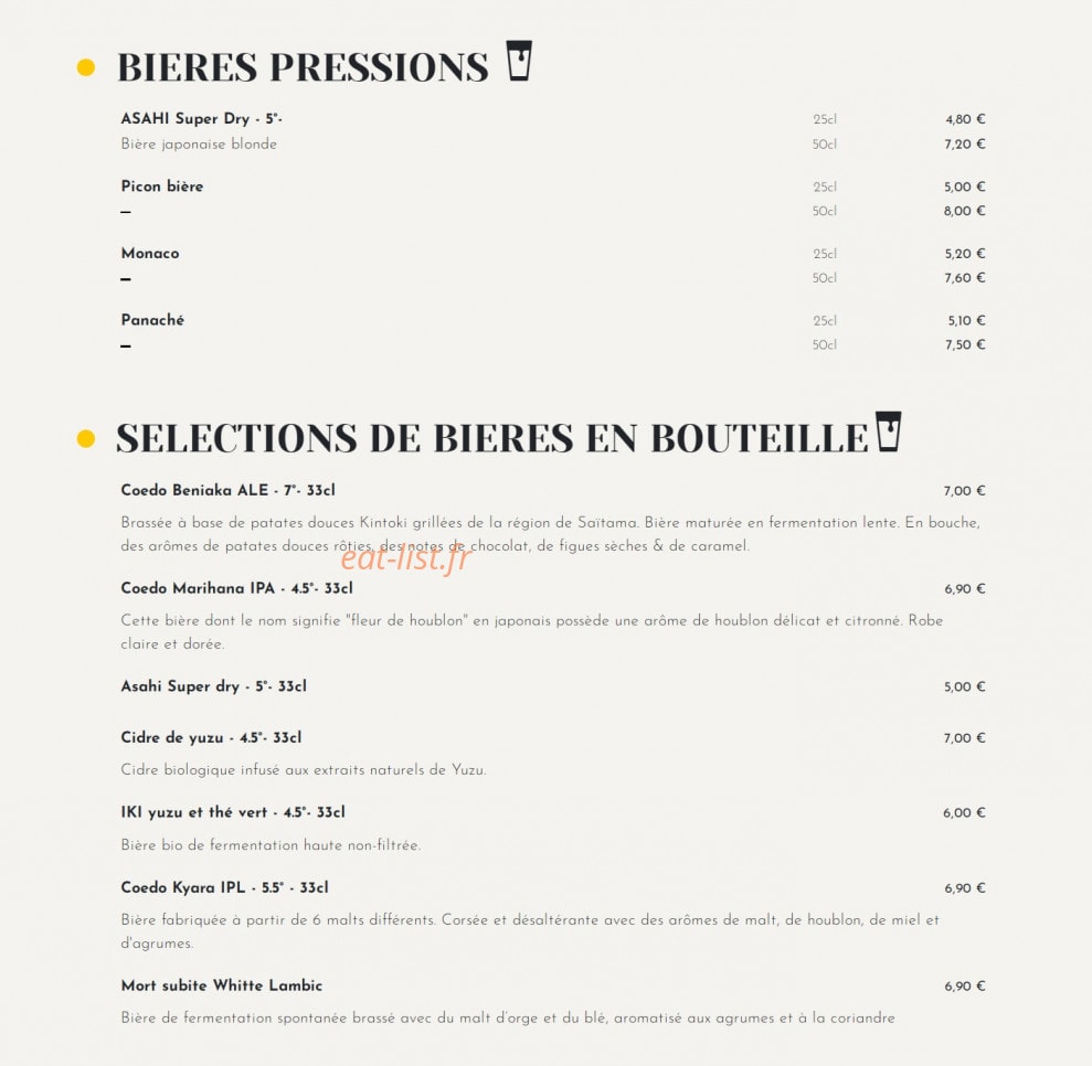 Umaï Ramen — carte page 7