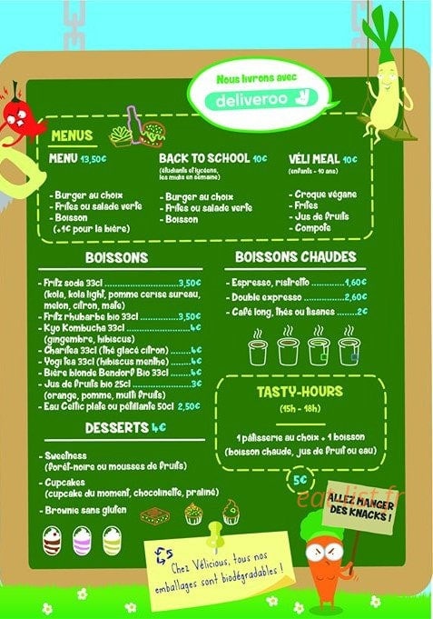 Vélicious Burger — carte page 2