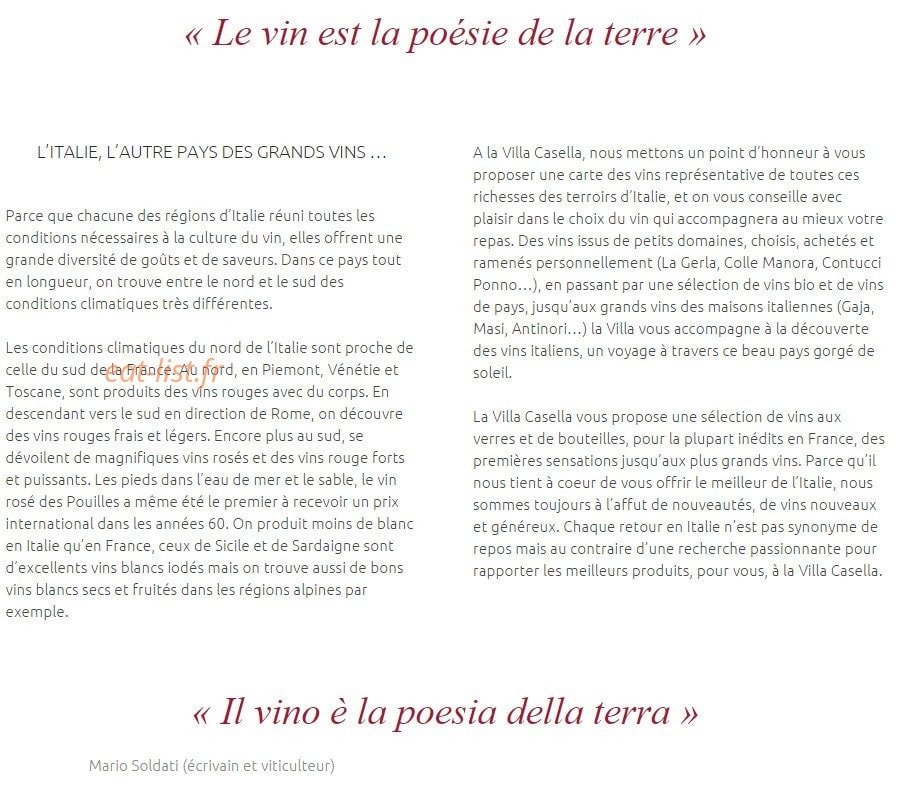 Villa Casella — carte page 4
