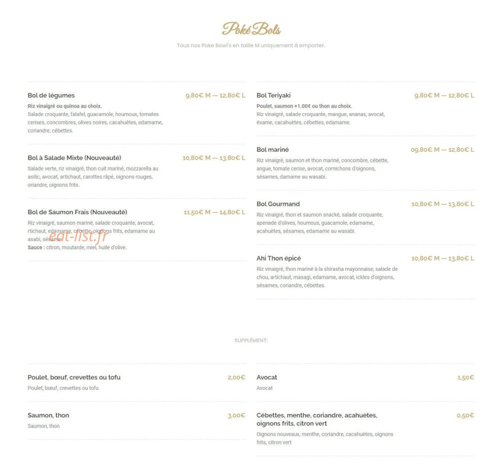Wok & Poke Bowl — carte page 3