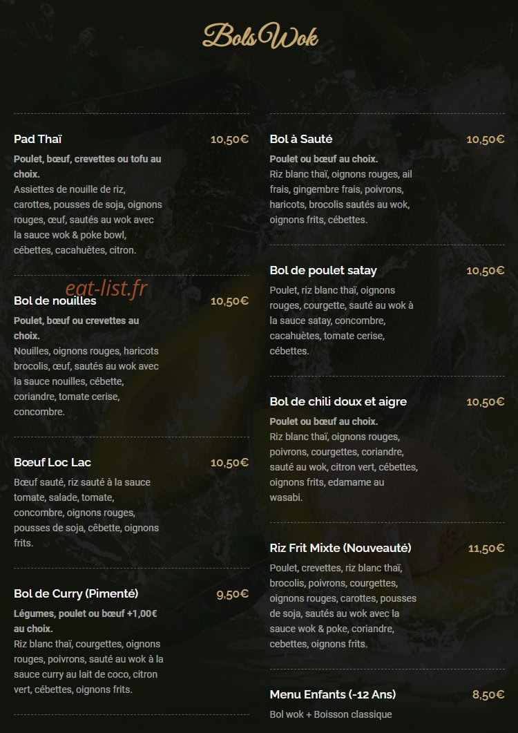 Wok & Poke Bowl — carte page 5