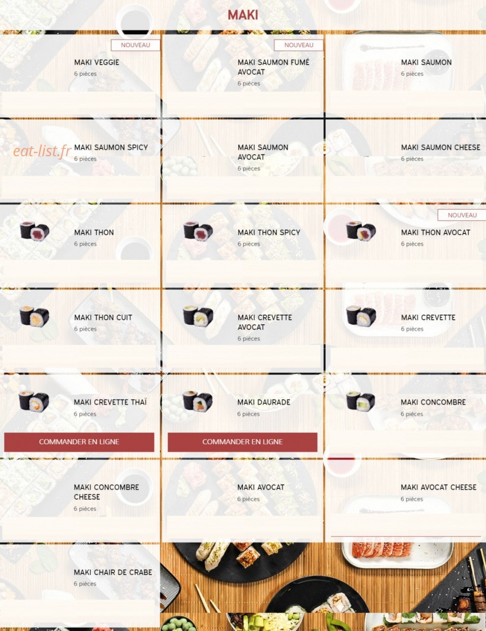 Yapan Sushi — carte page 6